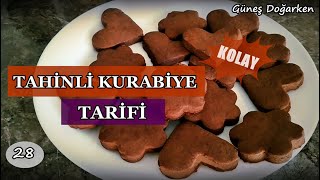 TAHİNLİ KURABİYE TARİFİ  KOLAY AZ MALZEMELİ KURABİYE YAPILIŞI [upl. by Losse]