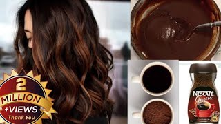 coffee hair mask Dye hair naturally in a shiny brown color from the first use effective💯 [upl. by Evvy37]