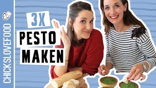 3X PESTO ZELF MAKEN KLASSIEKE PISTACHE amp SPINAZIE MET PECANNOTEN  CHICKSLOVEFOOD [upl. by Rdnaskela950]