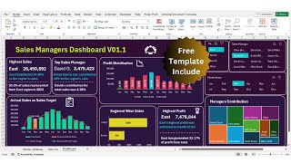 How to make sales Dashboard for Sales Managers KPI Full Tutorial  template [upl. by Barnaba203]