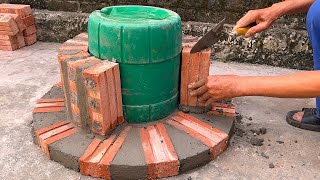 Amazing Beautiful Outdoor Wood Stove Building Ideas For Garden From Red Bricks  Diy Construction [upl. by Aciras]