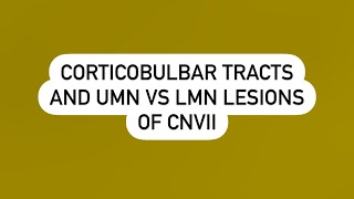 Corticobulbar tract and UMN vs LMN lesions of facial nerve [upl. by Ott379]