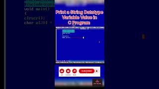 Print a String DataType Variable Value in C  Code Crafters  Basic Program shorts ytshorts [upl. by Darci]