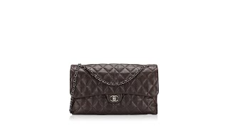 Chanel Lambskin Maxi Chanel Triple Compartment Flap Bag Dark Brown [upl. by Jerrie]