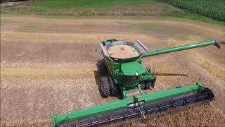 HARVEY FARMS BATH IN COMBINING WHEAT FOR FRANK MINGES III JULY 14 2019 DRONE VIDEO [upl. by Ganiats]