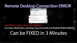 How to Fix Remote Desktop Connection ERROR CredSSP Encryption Remediation Oracle in 3 minutes [upl. by Nnylaehs75]