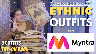 MYNTRA ETHNIC wear Haul  Designer outfits  TryOn  Honest Review  gimaashi [upl. by Nevaed]