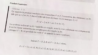 Algèbre 1 s1 MIP  les ensembles Produit Cartisien [upl. by Ara]