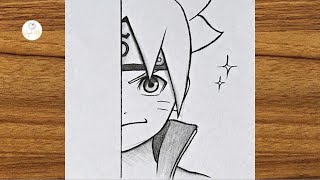 Easy anime drawing  How to draw Boruto Uzumaki step by step  Easy drawing for beginners [upl. by Yelreveb224]