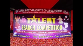 🔴Live Talent Search Competition  Arya PG College Panipat  November 27 2021 [upl. by Norrehs171]