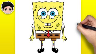 How to Draw SpongeBob SquarePants  Easy StepbyStep [upl. by Airdnoed]