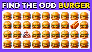 Find the ODD One Out  Junk Food Edition 🍔🍕🍩 Easy Medium Hard  30 Levels Emoji Quiz [upl. by Eirrok]