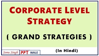 CORPORATE LEVEL STRATEGY IN HINDI  Grand Strategies  Strategic Management SM  BBAMBA  ppt [upl. by Hercule]