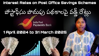 NEW Post Office Savings Schemes INTEREST RATES 2024 Update Indiapostintelugu [upl. by Ernestine]