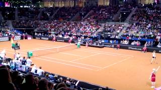 Mona Barthel vs Ana Ivanovic service game FED CUP 2013 Germany vs Serbia [upl. by Irwin]