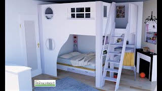 lit mezzanine pour petite chambre idéal pour le gain de place [upl. by Giess]