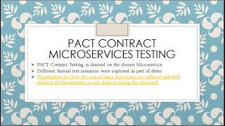 PACT Contract Microservices Testing [upl. by Tab176]