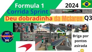 Formula 1 2024 Q3 Corrida Sprint dobradinha da McLaren Ferrari em 3 Lugar com Charles [upl. by Megen]