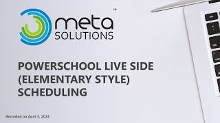 PowerSchool Live Side Elementary Style Scheduling [upl. by Etennaej]