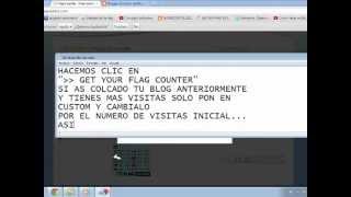 COMO INSERTAR CONTADOR DE VISITAS CON BANDERAS PARA BLOGGER [upl. by Darian]