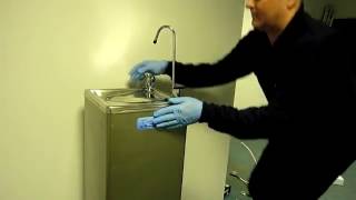 How to replace a swan neck tap on a drinking fountain MIW Office Solutions [upl. by Ahsiekim]