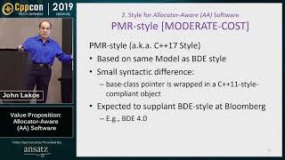 Value Proposition AllocatorAware AA Software  John Lakos  CppCon 2019 [upl. by Audrye]