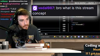 Vedal In DougDoug Chat Something About Coding Im Glueless [upl. by Kliment328]