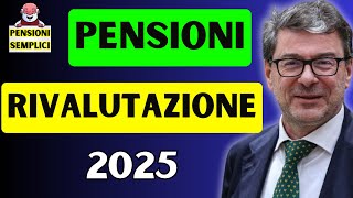 🟨 RIVALUTAZIONE PENSIONI 2025❗️ AUMENTI E BONUS DI GENNAIO 2025❗️ [upl. by Kcirdnekal]