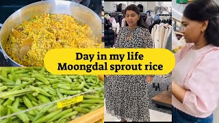 Day in my life  moong sprout rice recipe  Tamil Vlog USA Tamil Vlogger in Americayoutubefood [upl. by Studley]