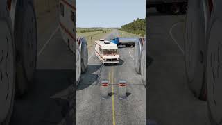 Giant Bollards vs Trucks beamngdrive shorts [upl. by Ellan323]