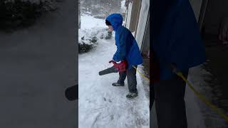 Snow Removal Experiment Leaf Blower vs Snow Shovel Showdown ❄️🍃 [upl. by Dante445]