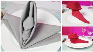 2 AMAZING AND UNIQUE DESIGN TABLE NAPKIN FOLDING FOR DINNERWARE [upl. by Nirrep335]