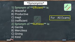 Synonyms 3 questions for upcoming exams ssc mts cgl chsl englishacademybydeepakkr [upl. by Charters]