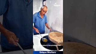 Wok oil pouring  The workers do their job perfectly  machine shorts [upl. by Tterraj]