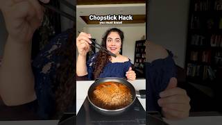 😱HACK How to use Chopsticks 🥢Chopstick Hack you must know hacks foodhacks thakursisters shorts [upl. by Suilenroc121]