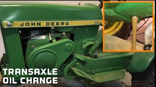 Transaxle oil change on John Deere 110 round fender 1965 [upl. by Su]