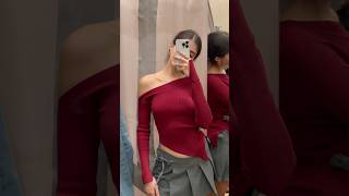 Such a beautiful asymmetric sweater fashioninspo burgundy ootd outfoutfits [upl. by Anez]