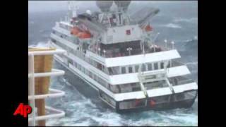 Raw Video Limping Ship Hits High Waves [upl. by Onyx]