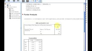 SPSS PCA Part 1 KMO Measure and Bartlett Test for Sphericity [upl. by Ahseeyt]