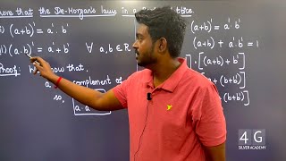 State and Prove Demorgans law in Boolean Algebra in Tamil Discrete Mathematics MA3354 Tamil Unit 5 [upl. by Noteloc]