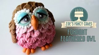 How to make a fondant feathered owl How To Cake Tutorial [upl. by Ahsyekal]