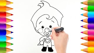 Cómo dibujar al Payaso Plim Plim  Dibujos para niños [upl. by Artemla]