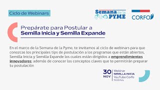 Corfo  Webinar Semilla Inicia [upl. by Stannwood76]