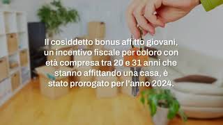 Bonus affitto giovani 2024 tutto quello che devi sapere [upl. by Furmark179]