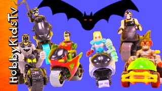 Imaginext Bikers Vs BATMAN Race to the Bat Cave by HobbyKidsTV [upl. by Haleeuqa232]