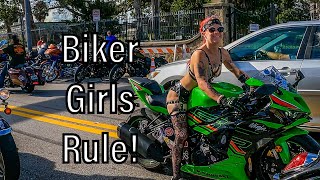 Daytona Biketoberfest 2023 Main Street Daytona Day 1  Biker Girls Rule [upl. by Darrick]