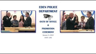 Eden Police Department Oath Of Office amp Promotion Ceremony [upl. by Eicaj]