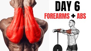 FULL FOREARMS amp ABS WORKOUT FOR BEGINNERS  DAY 6 [upl. by Nanerb]