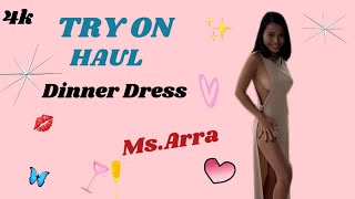 4K Transparent Dinner Dress Try on Haul No Bra 💕 One Piece Try on with Arra 2024 [upl. by Persse]