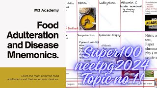 Hinglish food adulteration disease super easy Mnemonics psm super100m3neetpg 1 [upl. by Noiztneb35]